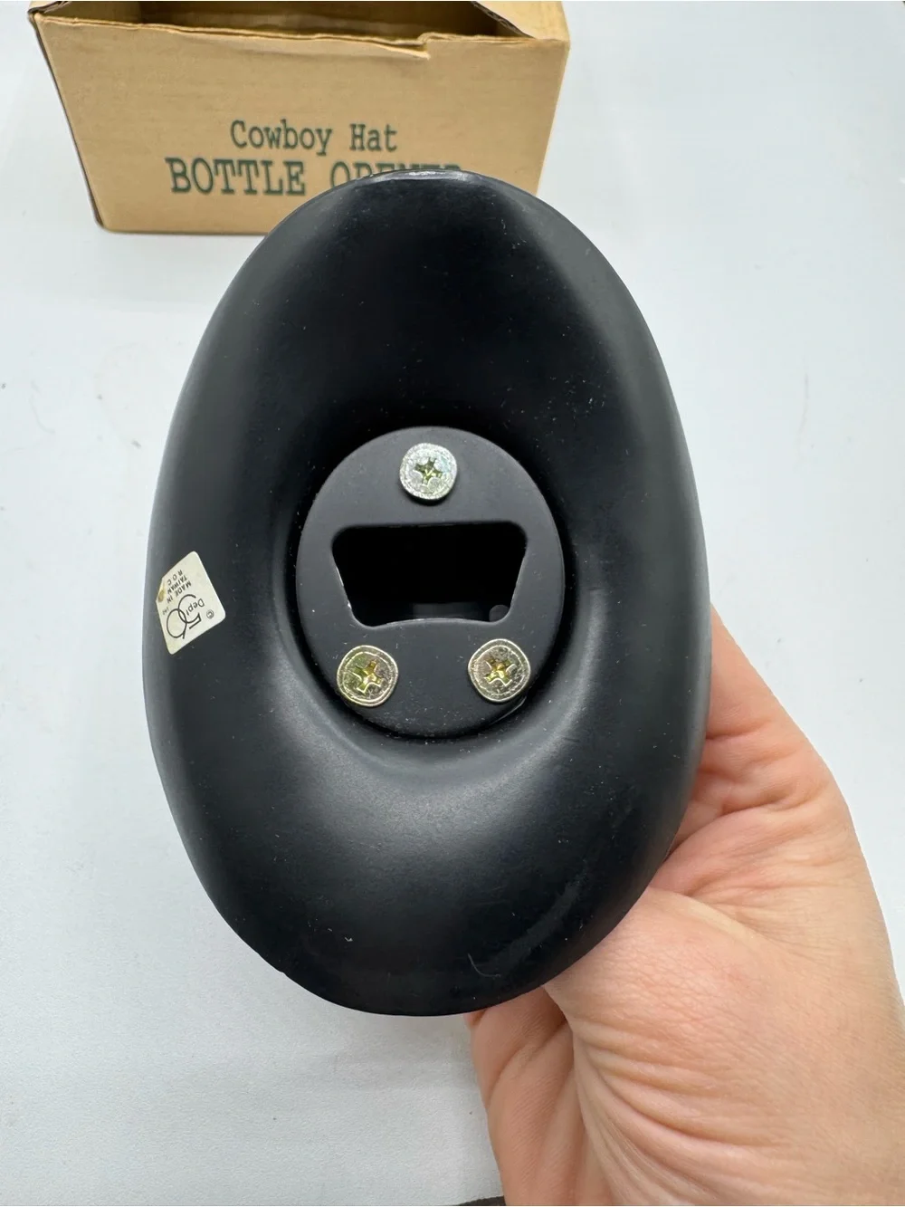 Vtg Department 56 Black Cowboy Hat Bottle Opener Stetson Hat Western Wear Beer